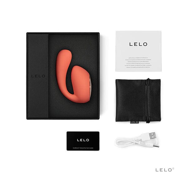 LELO - Ida Wave App-Controlled Dual Stimulation Massager Vibrator (Coral Red) Couple's Massager (Vibration) Rechargeable 7350075028670 CherryAffairs