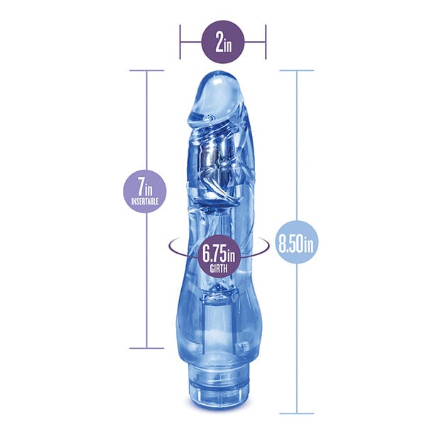Blush Novelties - Naturally Yours Fantasy Vibe Realistic Vibrating Dildo 8.5"(Blue) Realistic Dildo w/o suction cup (Vibration) Non Rechargeable 622623367 CherryAffairs
