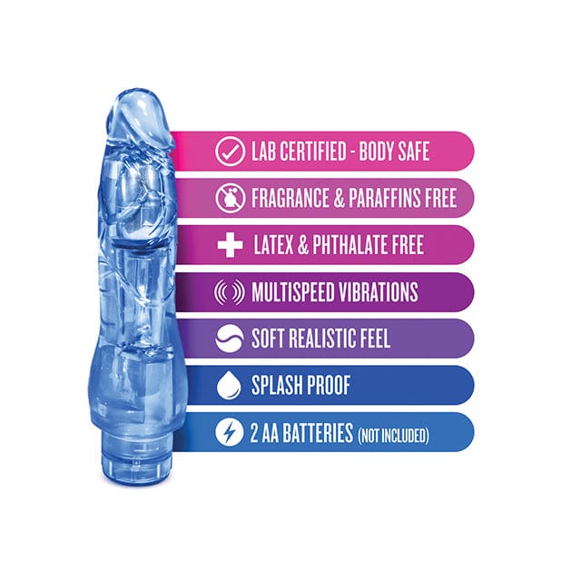 Blush Novelties - Naturally Yours Fantasy Vibe Realistic Vibrating Dildo 8.5"(Blue) Realistic Dildo w/o suction cup (Vibration) Non Rechargeable 622623367 CherryAffairs