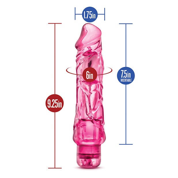Blush Novelties - Naturally Yours Wild Ride Realistic Vibrating Dildo 9" (Pink) Realistic Dildo w/o suction cup (Vibration) Non Rechargeable 622626522 CherryAffairs