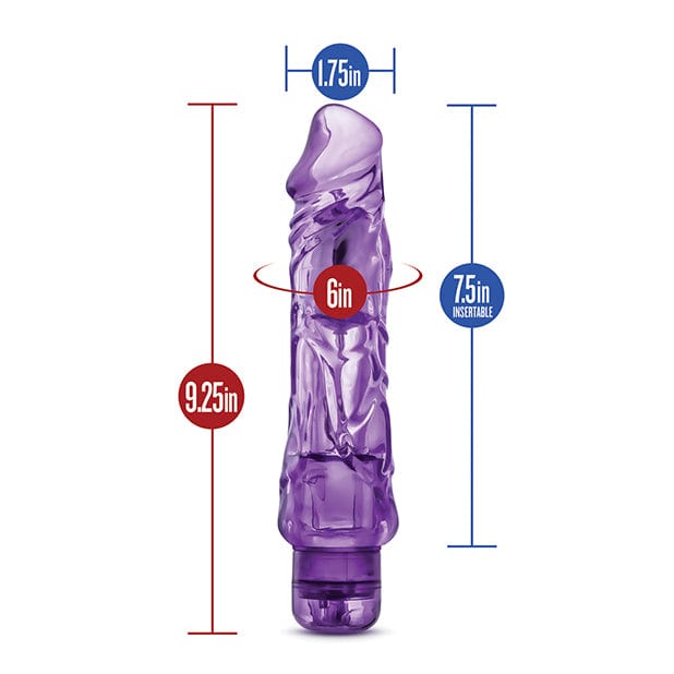 Blush Novelties - Naturally Yours Wild Ride Realistic Vibrating Dildo 9" (Purple) Realistic Dildo w/o suction cup (Vibration) Non Rechargeable 622624066 CherryAffairs