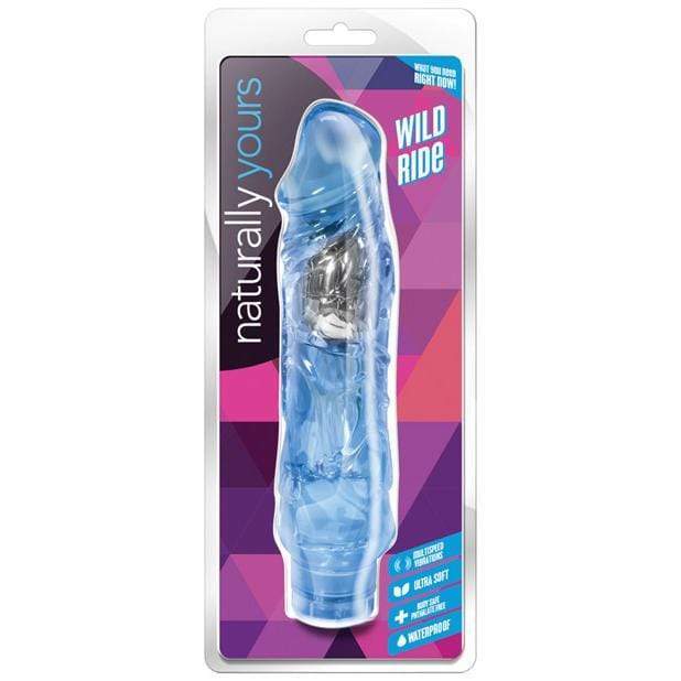 Blush Novelties - Naturally Yours Wild Ride Vibrating Dildo (Blue) Non Realistic Dildo w/o suction cup (Vibration) Non Rechargeable Durio Asia