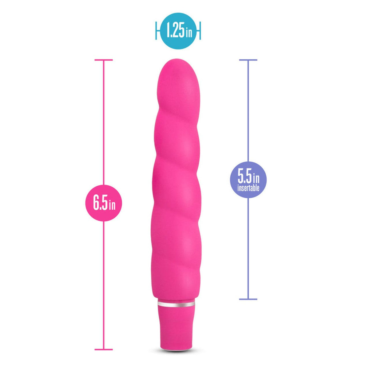 Blush Novelties - Luxe Anastasia Silicone Vibrator (Pink) Non Realistic Dildo w/o suction cup (Vibration) Non Rechargeable CherryAffairs