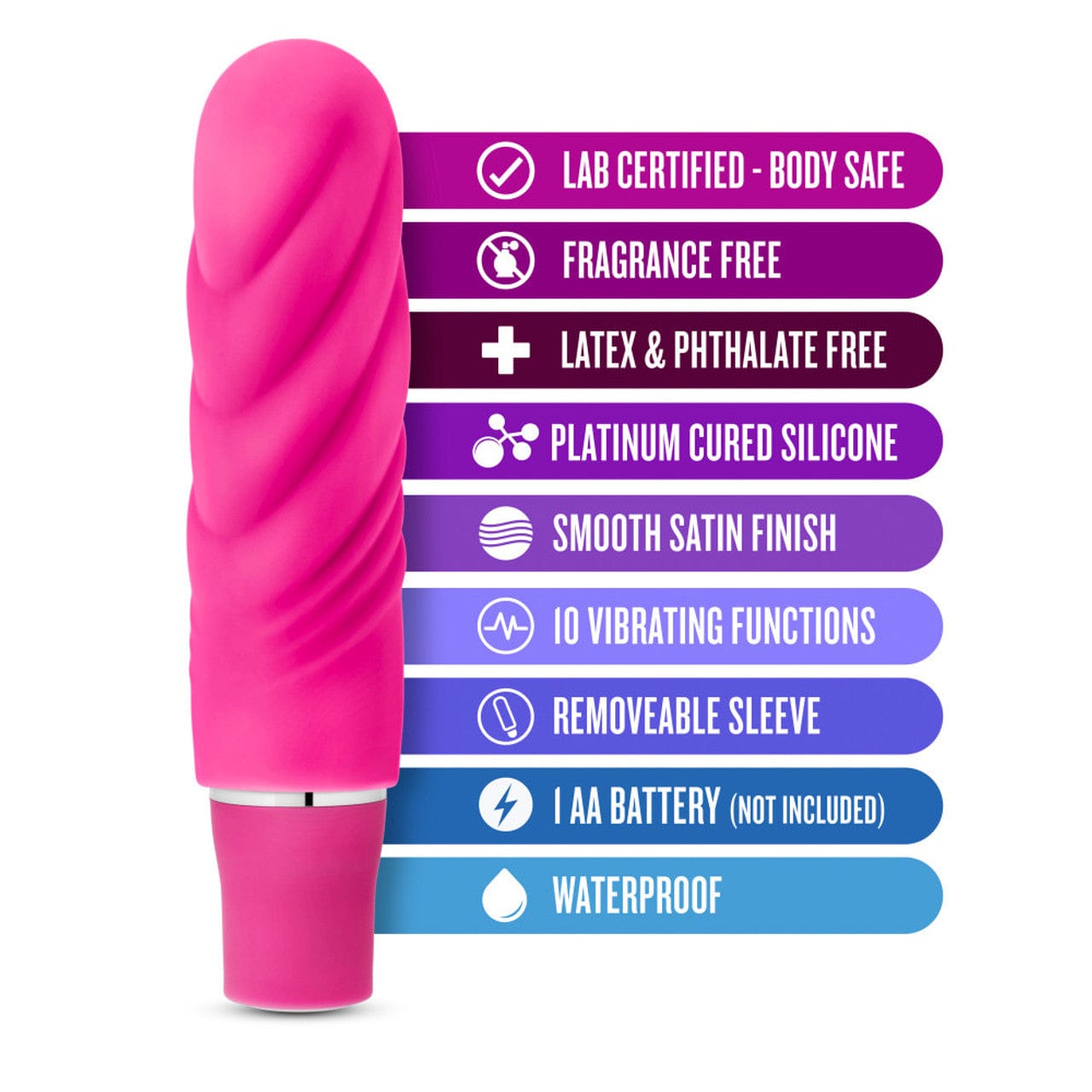 Blush Novelties - Luxe Nimbus Mini Stimulator Bullet Vibrator (Fuchsia) Bullet (Vibration) Non Rechargeable 622624884 CherryAffairs