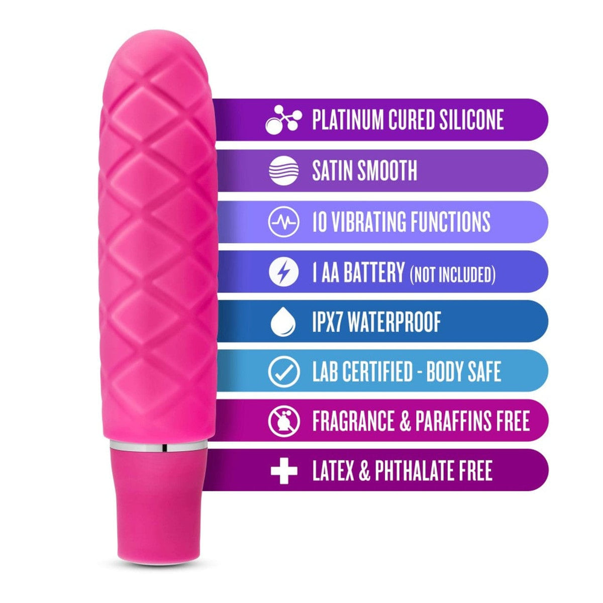 Blush Novelties - Luxe Cozi Mini Stimulator Bullet Vibrator (Fuchsia) Bullet (Vibration) Non Rechargeable 622620278 CherryAffairs