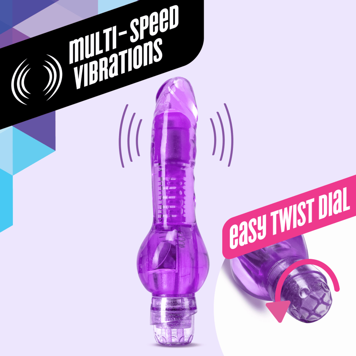 Blush Novelties - Naturally Yours Mr Right Now Vibrating Realistic Dildo 6.5" (Purple) Realistic Dildo w/o suction cup (Vibration) Non Rechargeable 622623598 CherryAffairs