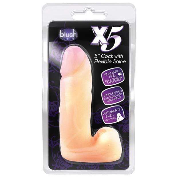 Blush Novelties - X5 Plus Cock with Flexible Spine Dildo 5" (Beige) Realistic Dildo w/o suction cup (Non Vibration) Durio Asia