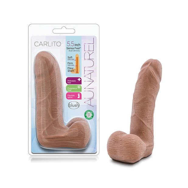 Blush Novelties - Au Naturel Carlito Realistic Dildo with Balls 5.5&quot; (Beige) Realistic Dildo w/o suction cup (Non Vibration) 622618066 CherryAffairs