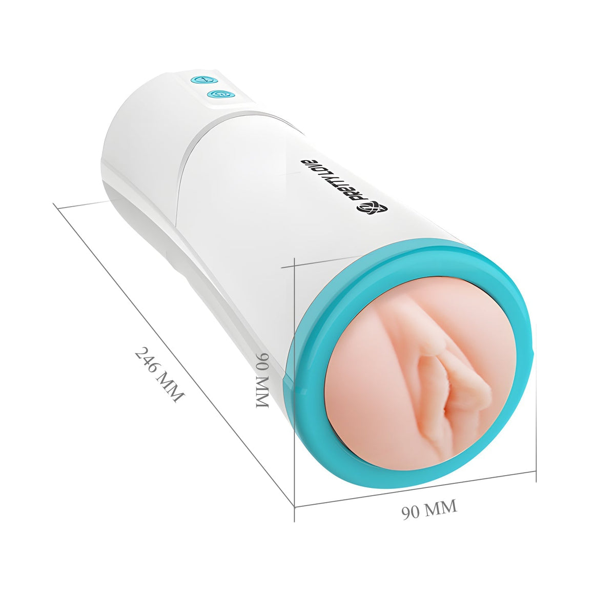 Pretty Love - Aby Automatic Thrusting Masturbator (White) - White - Masturbator Vagina (Vibration) Non Rechargeable
