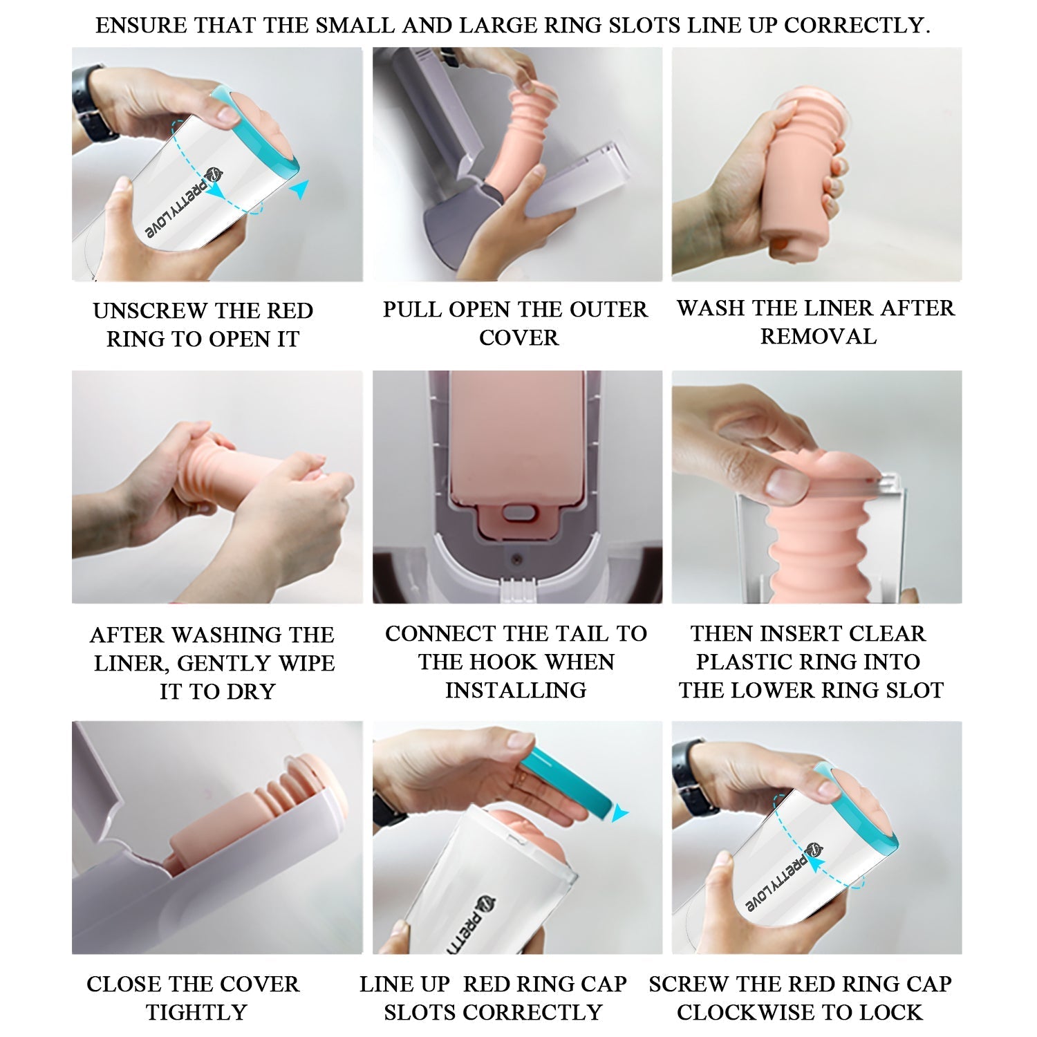 Pretty Love - Aby Automatic Thrusting Masturbator (White) - White - Masturbator Vagina (Vibration) Non Rechargeable