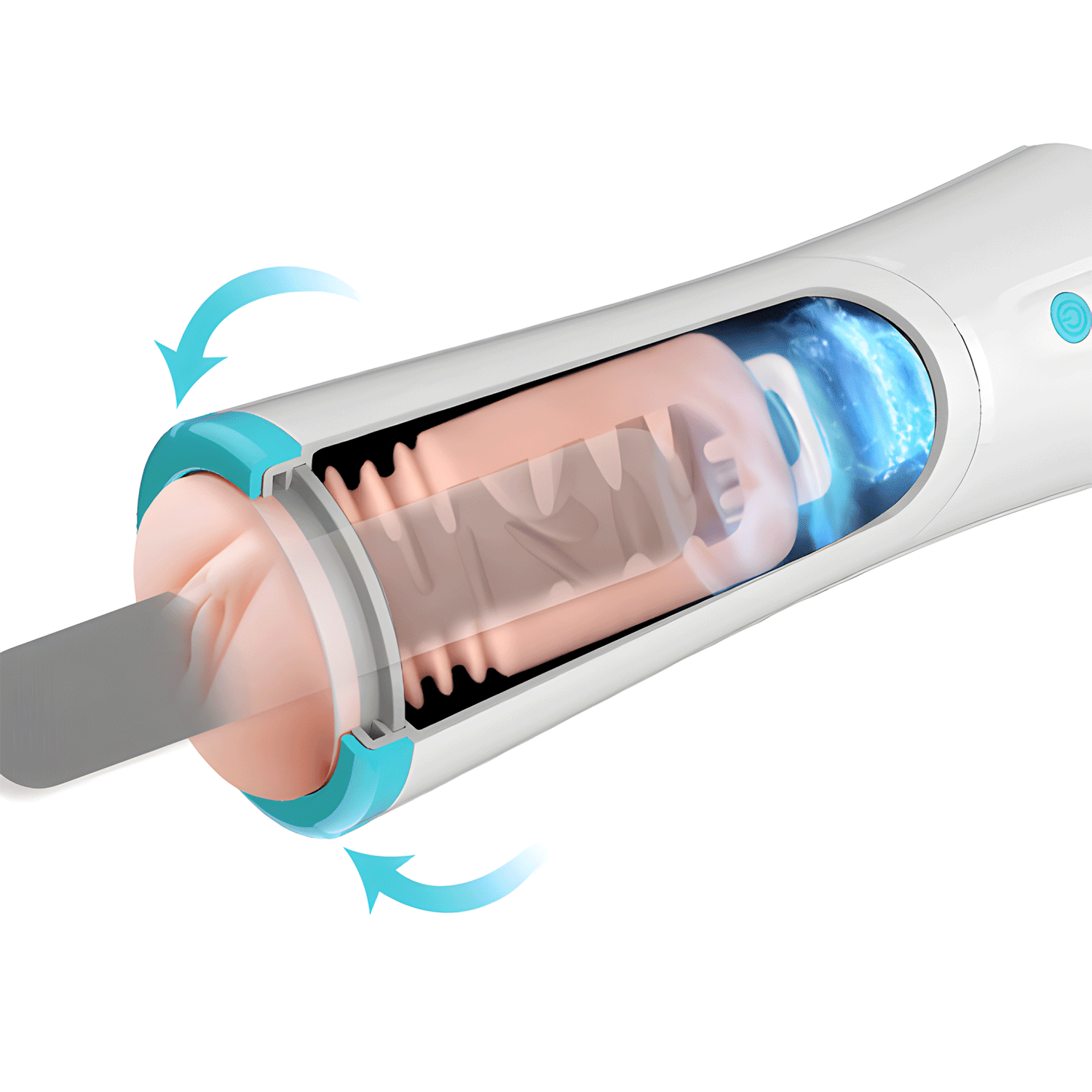 Pretty Love - Aby Automatic Thrusting Masturbator (White) - White - Masturbator Vagina (Vibration) Non Rechargeable