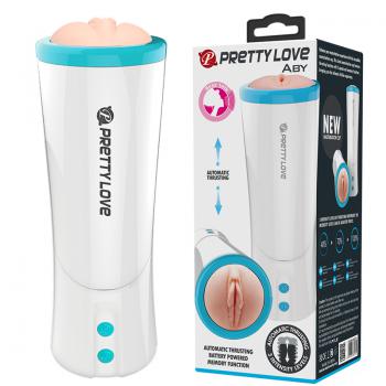 Pretty Love - Aby Automatic Thrusting Masturbator (White) - White - Masturbator Vagina (Vibration) Non Rechargeable