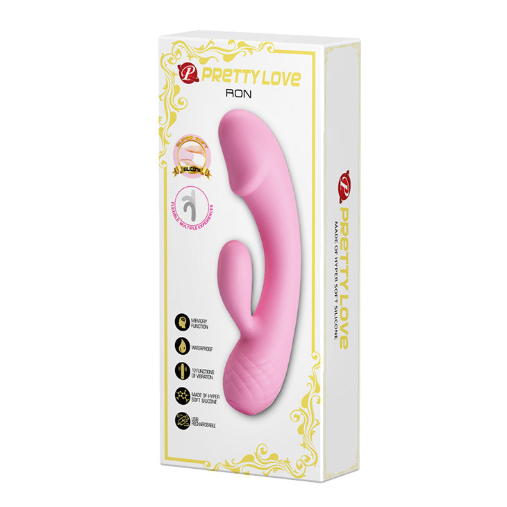 Pretty Love - Ron Flexible Rabbit Vibrator (Pink) - Pink - Rabbit Dildo (Vibration) Rechargeable