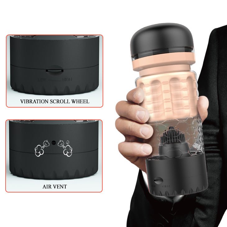 Pretty Love - Emily Vibrating Licking Masturbator (Beige) - Beige - Masturbator Vagina (Vibration) Non Rechargeable