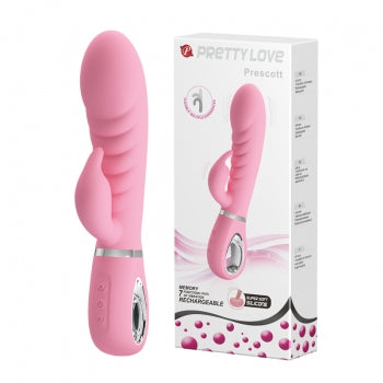 Pretty Love - Prescott Flexible Rabbit Vibrator (Pink) - Pink - Rabbit Dildo (Vibration) Rechargeable
