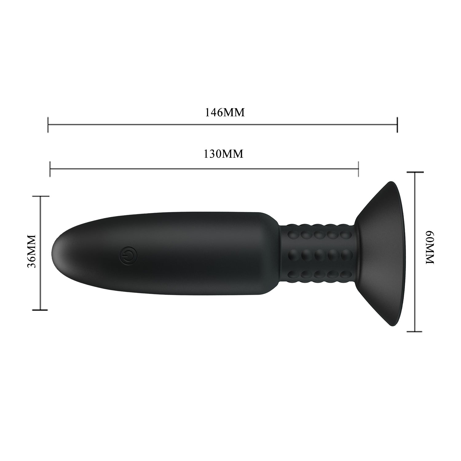 Pretty Love - Beaded Remote Control Vibrating Rotating Butt Plug (Black) - Black - Remote Control Anal Plug (Vibration)