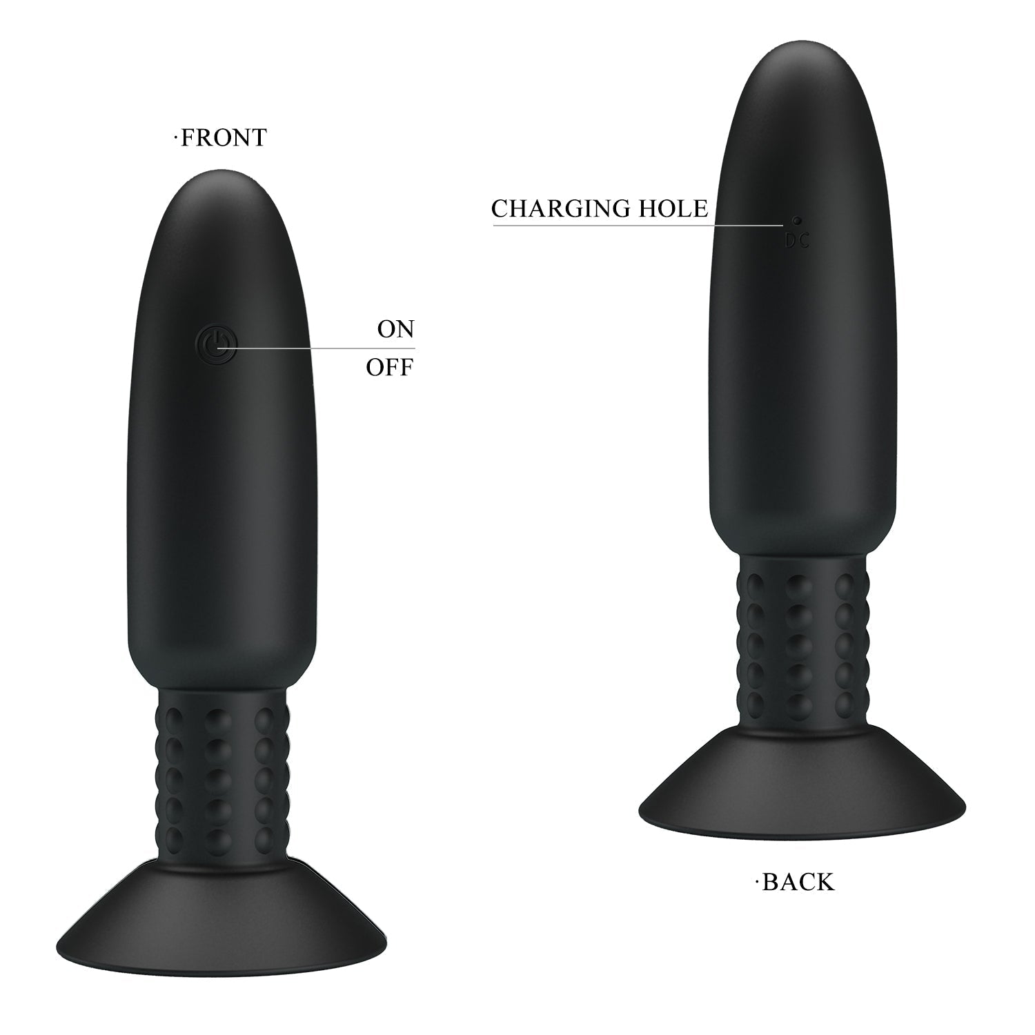 Pretty Love - Beaded Remote Control Vibrating Rotating Butt Plug (Black) - Black - Remote Control Anal Plug (Vibration)