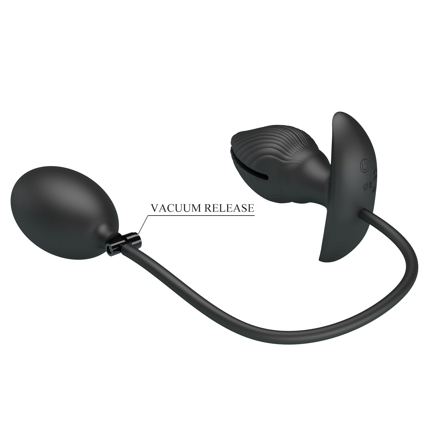 Pretty Love - Manson Vibrating Inflatable Anal Plug (Black) - Black - Expandable Anal Plug (Vibration) Rechargeable