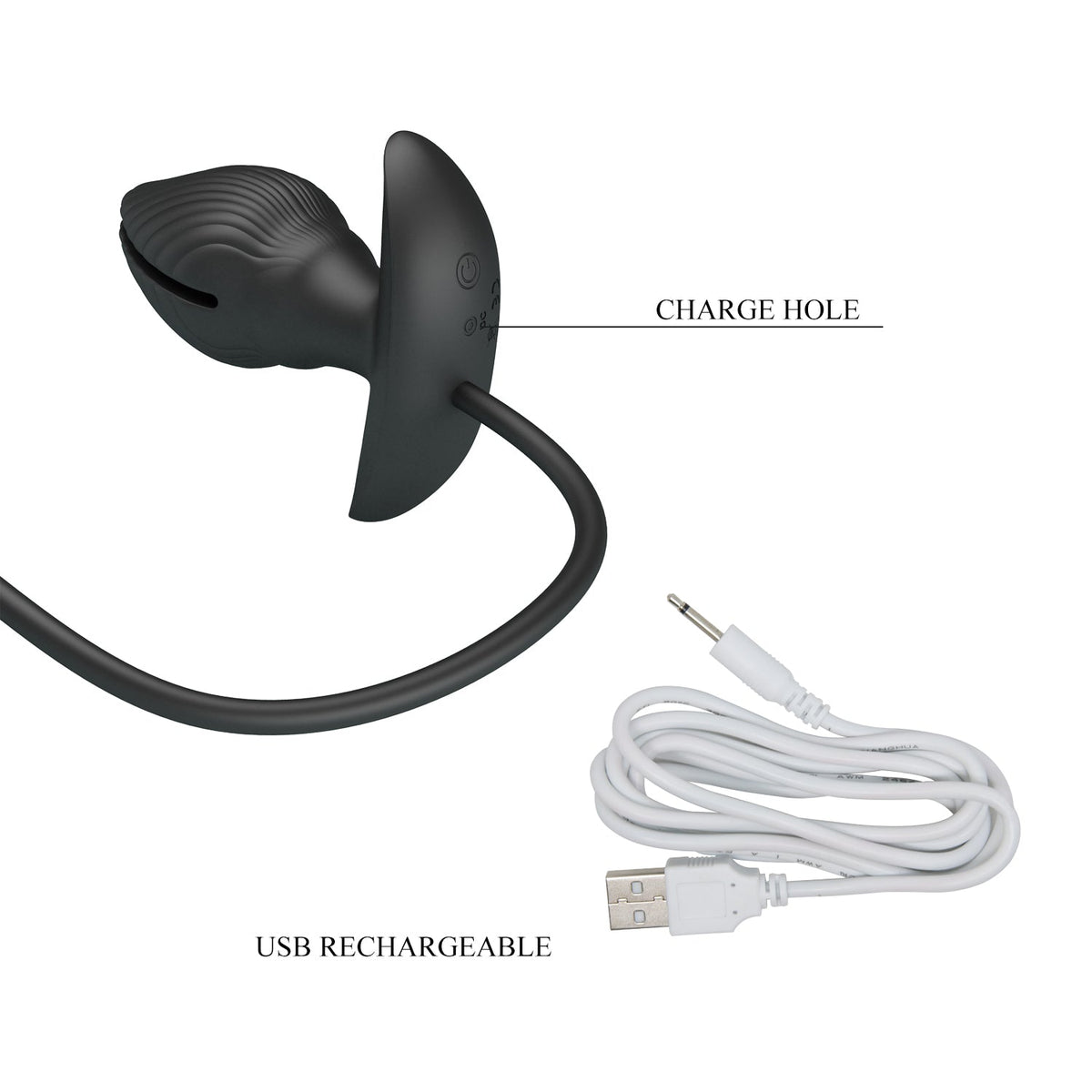 Pretty Love - Manson Vibrating Inflatable Anal Plug (Black) - Black - Expandable Anal Plug (Vibration) Rechargeable