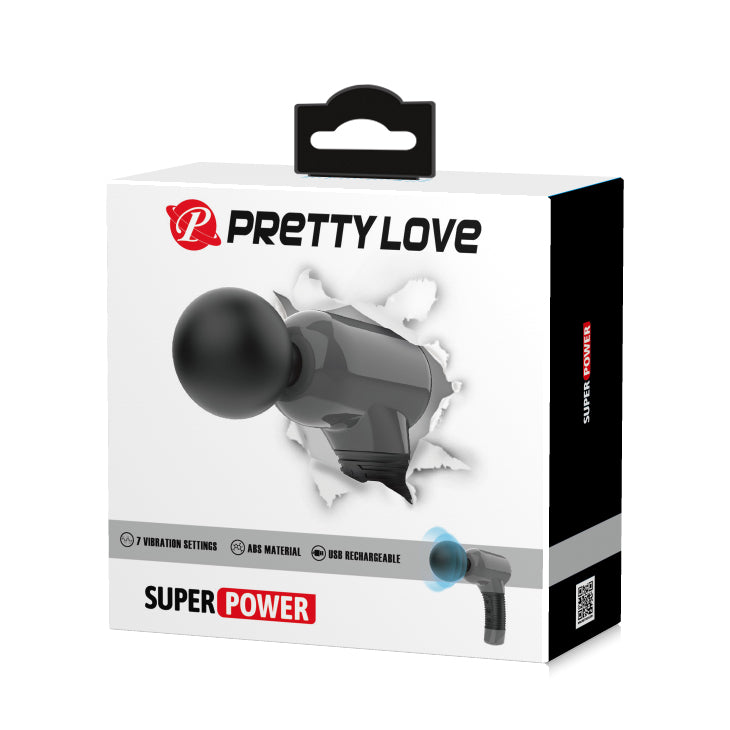 Pretty Love - Super Power Wand Massager Gun (Black) - Black - Wand Massagers (Vibration) Rechargeable