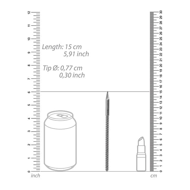 Shots - Ouch Stainless Steel Urethral Sound Ribbed Dilator (Silver) BDSM (Others) 625989925 CherryAffairs