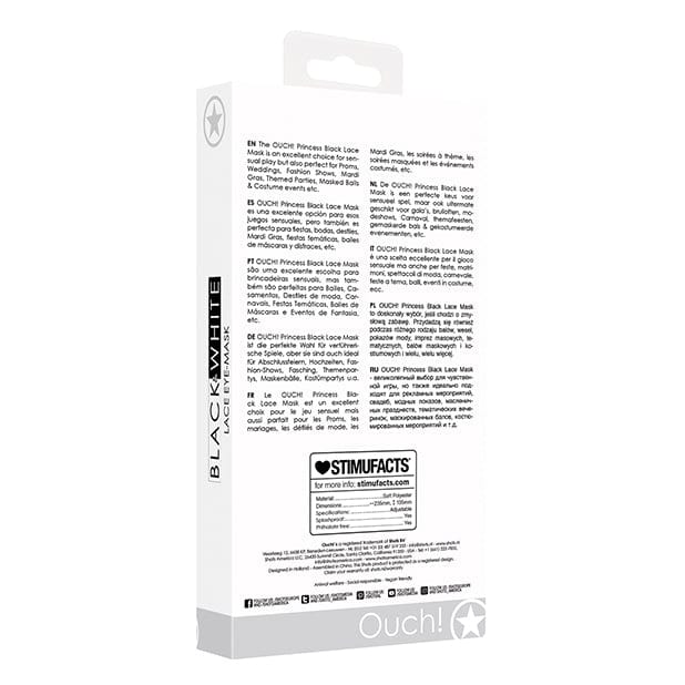 Shots - Ouch Black and White Lace Princess Eye Mask (Black) Mask (Non blinded) 625985690 CherryAffairs