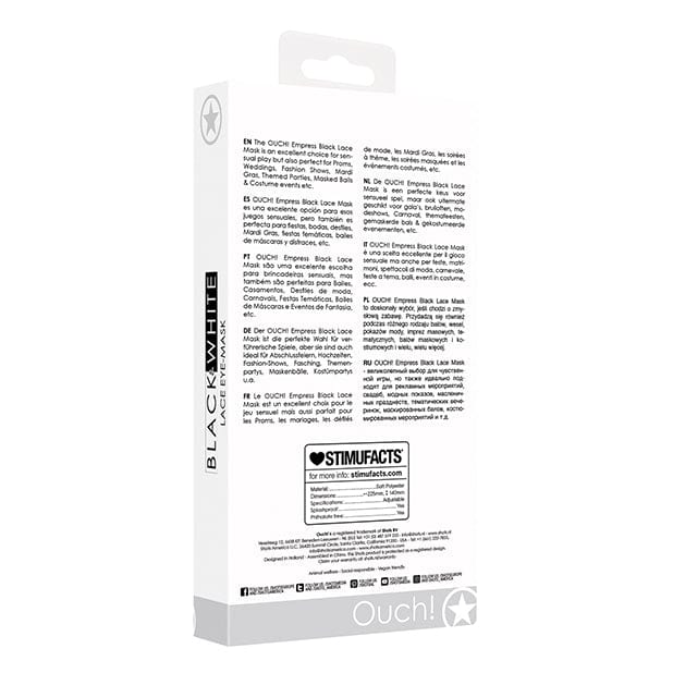 Shots - Ouch Black and White Lace Empress Eye Mask (Black) Mask (Non blinded) 625985629 CherryAffairs