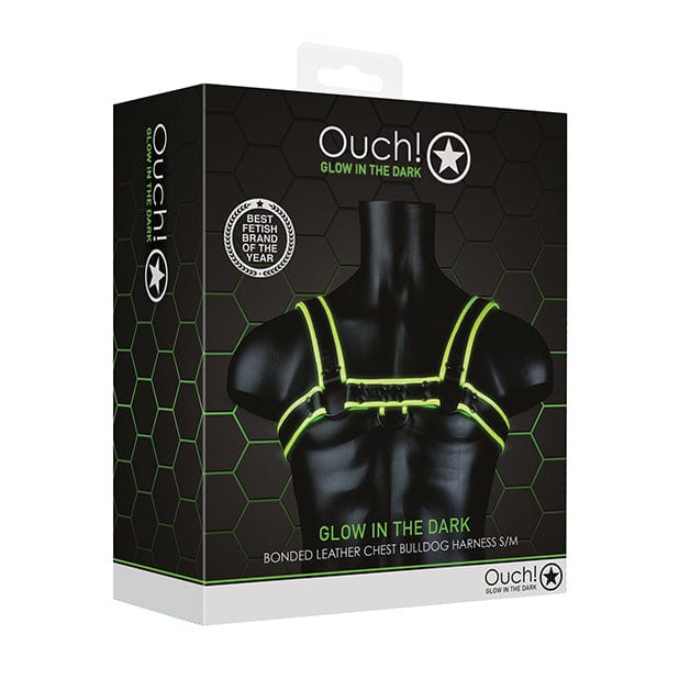 Shots - Ouch Chest Bulldog Harness Glow in the Dark ST1075 CherryAffairs