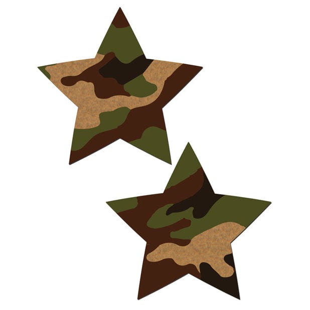 Pastease - Premium Camo Star Pasties Nipple Covers O/S (Green) Nipple Covers 760921346426 CherryAffairs