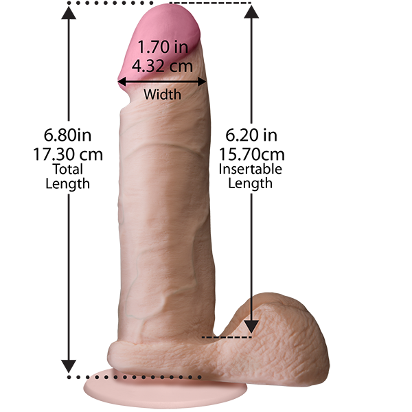 Doc Johnson - The Realistic Ultraskyn 6" Cock with Balls (Beige) - PleasureHobby