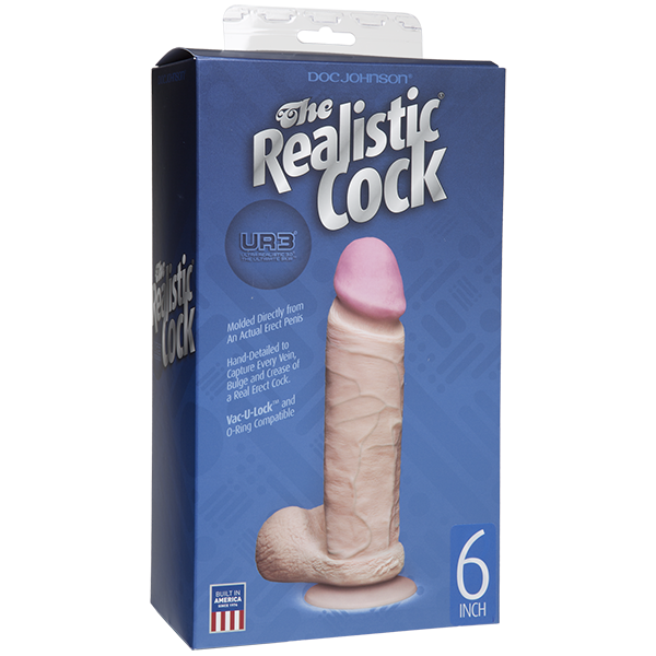 Doc Johnson - The Realistic Ultraskyn 6" Cock with Balls (Beige) Realistic Dildo with suction cup (Non Vibration) Durio Asia