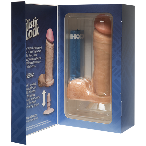 Doc Johnson - The Realistic 8" Cock with Balls (Beige) - PleasureHobby