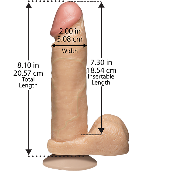 Doc Johnson - The Realistic 8" Cock with Balls (Beige) - PleasureHobby