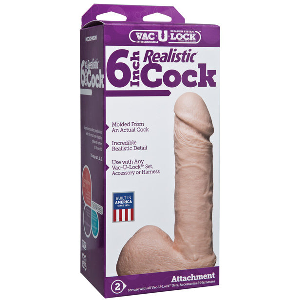 Doc Johnson - Vac-U-Lock Attachments in UR3 Strap-On Dildo 6" Strap On with Non hollow Dildo for Female (Non Vibration) Durio Asia