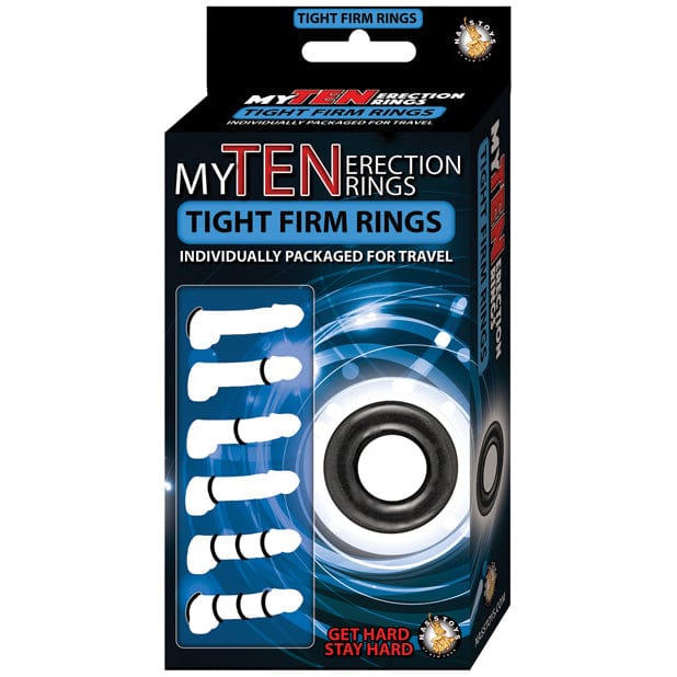 Nasstoys - My Ten Erection Rings Tight Firm Cock Rings (Black) Cock Ring (Non Vibration) 782631269307 CherryAffairs