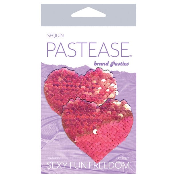 Pastease - Premium Color Changing Flip Sequins Heart Pasties Nipple Covers O/S (Pink) Nipple Covers 785123870081 CherryAffairs