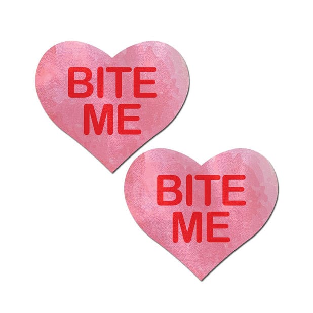 Pastease - Premium Bite Me Heart Pasties Nipple Covers O/S (Red/Pink) Nipple Covers 785123872368 CherryAffairs
