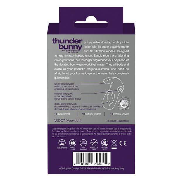 VeDO - Thunder Rechargeable Dual Cock Ring (Deep Purple) Silicone Cock Ring (Vibration) Rechargeable 789185756857 CherryAffairs