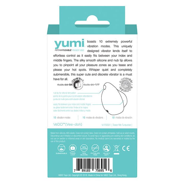 VeDO - Yumi Finger Vibe Clit Massager (Tease Me Turquoise) Clit Massager (Vibration) Rechargeable VD1139 CherryAffairs