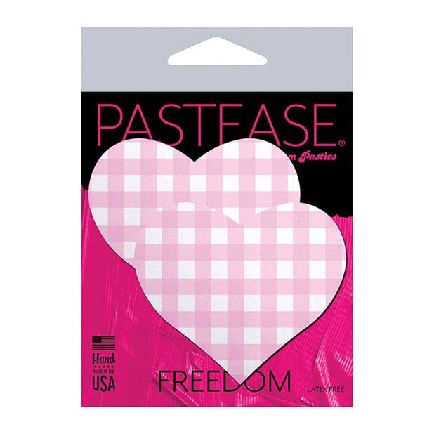 Pastease - Premium Gingham Heart Pasties Nipple Covers O/S (Pink) Nipple Covers 792264877756 CherryAffairs