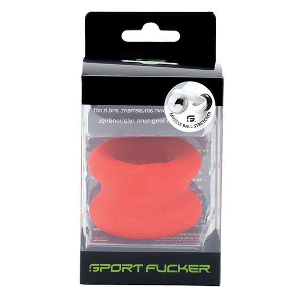 Sport Fucker - Muscle Ball Stretcher Cock Ring (Red) Rubber Cock Ring (Non Vibration) 626135358 CherryAffairs
