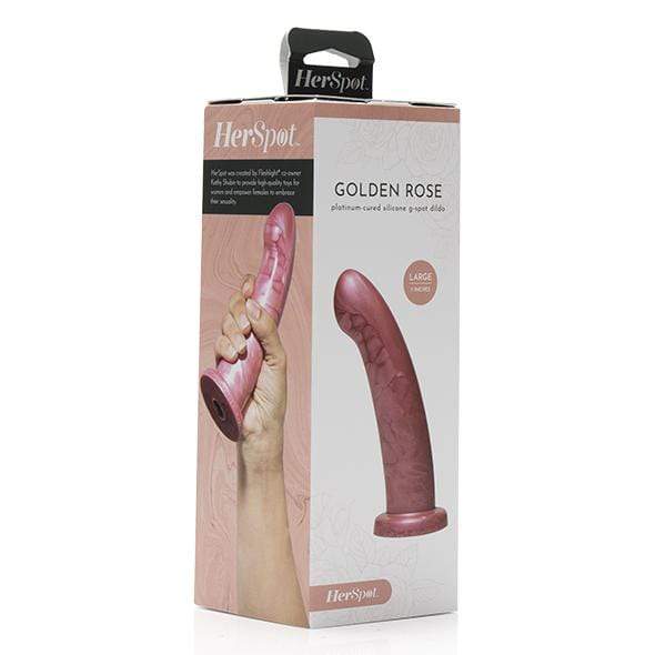 Fleshlight - Her Spot Platinum Cured Silicone G Spot Dildo Large (Golden Rose) G Spot Dildo (Non Vibration) 810476010614 CherryAffairs