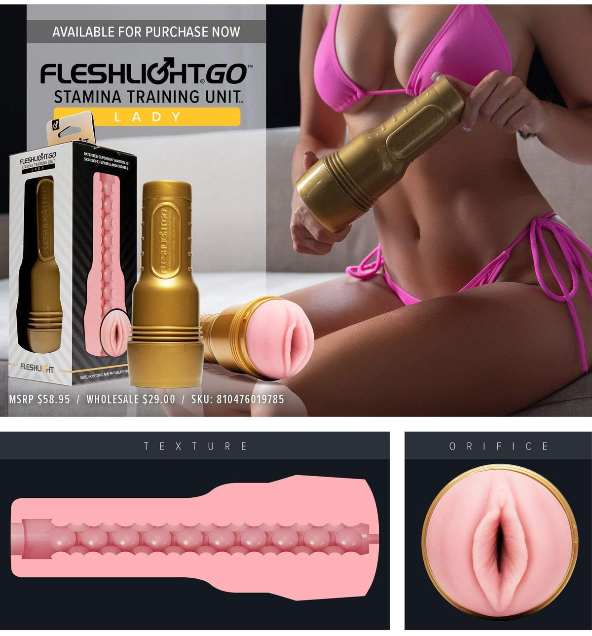 Fleshlight - Fleshlight GO Stamina Training Unit Masturbator (Beige) Masturbator Vagina (Non Vibration) 810476019785 CherryAffairs