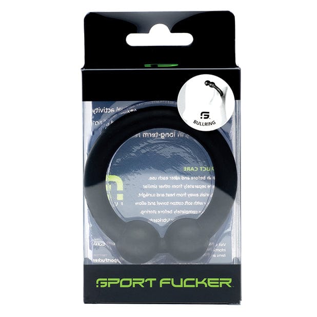 Sport Fucker - Bull Ring Silicone Cock Ring (Black) Silicone Cock Ring (Non Vibration) 626135262 CherryAffairs