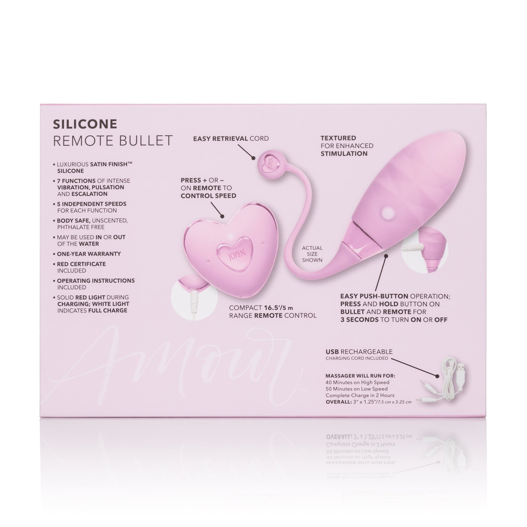 Calexotics - Amour Silicone Remote Egg Bullet Vibrator (Pink) - Pink - Wireless Remote Control Egg (Vibration)