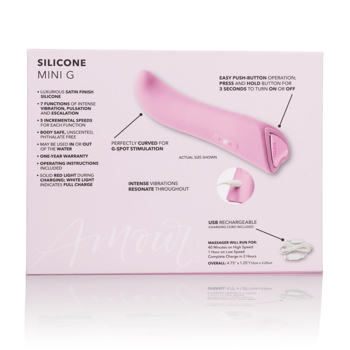 Jopen - Amour Silicone Mini G Spot Vibrator (Pink) G Spot Dildo (Vibration) Rechargeable Singapore
