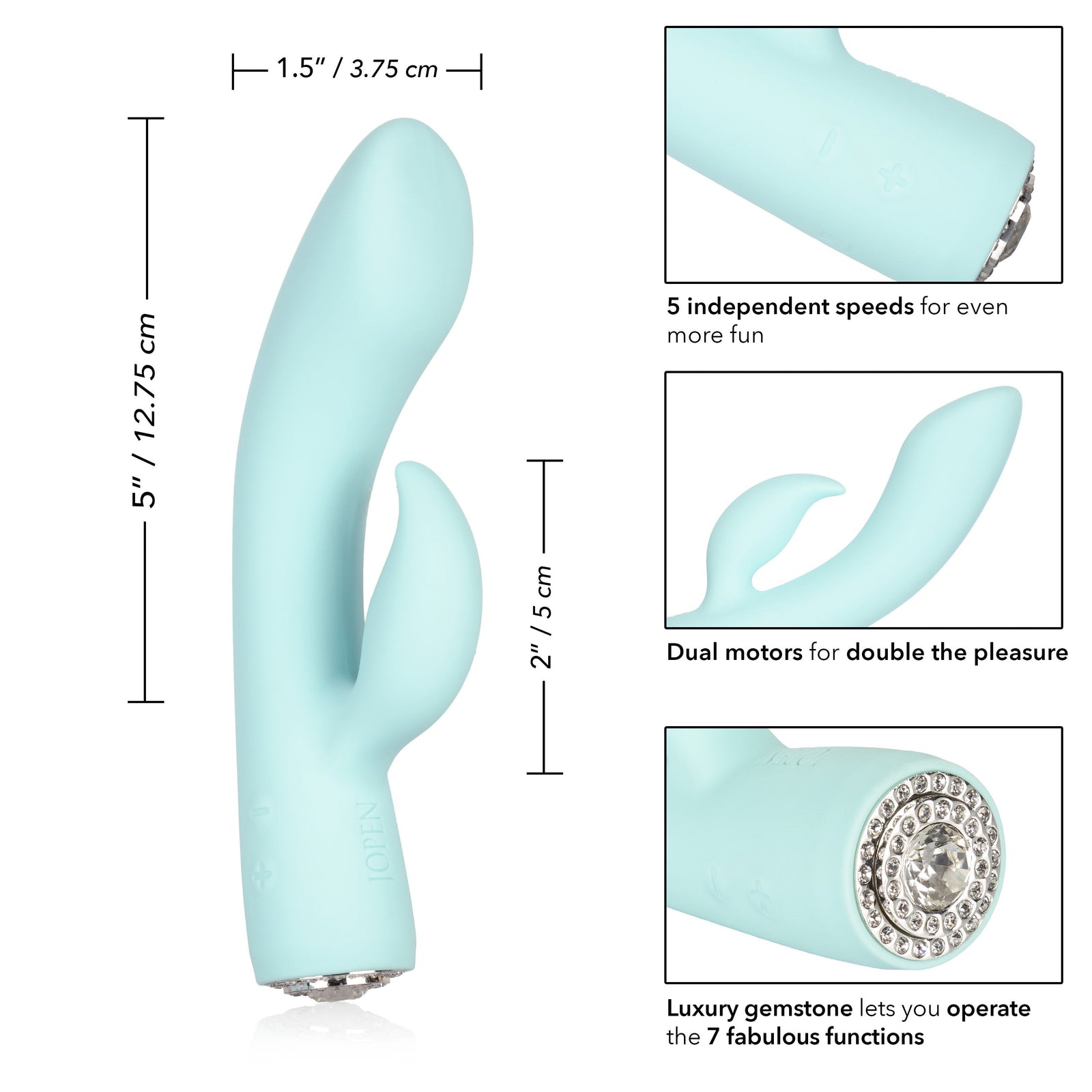 Calexotics - Pave Silicone Rabbit Vibrator Marilyn (Blue) - Blue - Rabbit Dildo (Vibration) Rechargeable