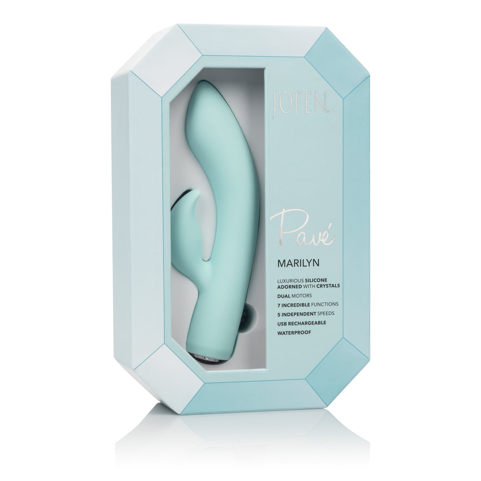 Calexotics - Pave Silicone Rabbit Vibrator Marilyn (Blue) - Blue - Rabbit Dildo (Vibration) Rechargeable