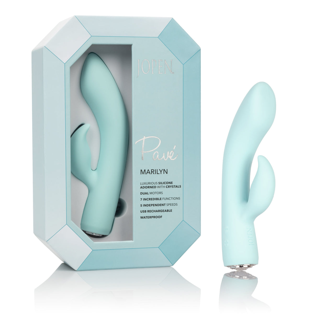 Calexotics - Pave Silicone Rabbit Vibrator Marilyn (Blue) - Blue - Rabbit Dildo (Vibration) Rechargeable
