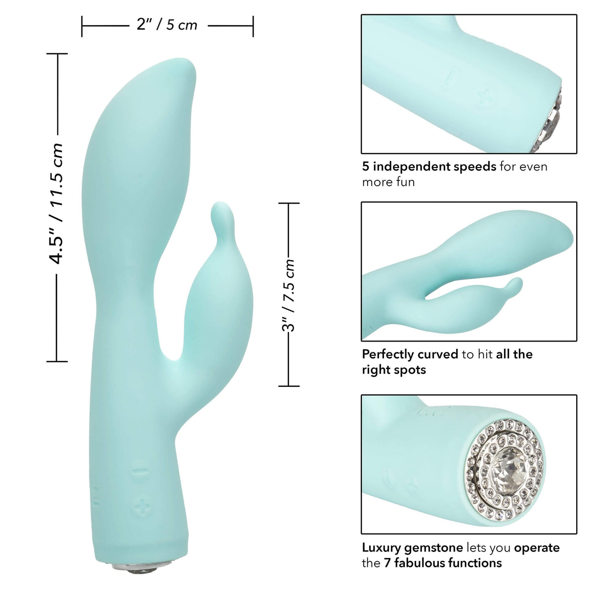 Jopen - Pave Silicone Rabbit Vibrator Victoria (Blue) Rabbit Dildo (Vibration) Rechargeable 815768012949 CherryAffairs
